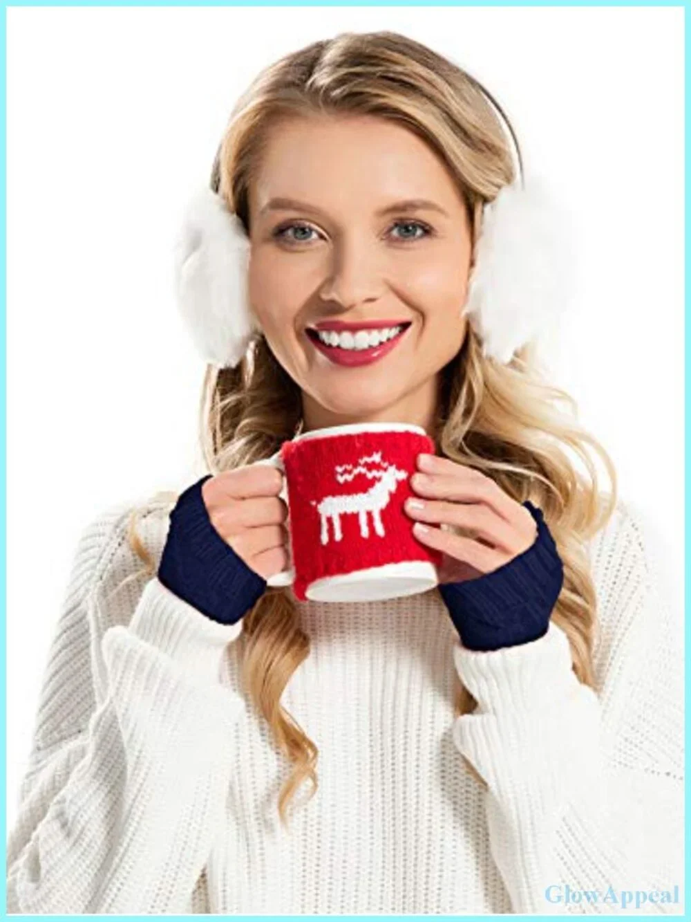 Fingerless Gloves for Women with Thumb Hole - Cozy Knit Half Finger Gloves for